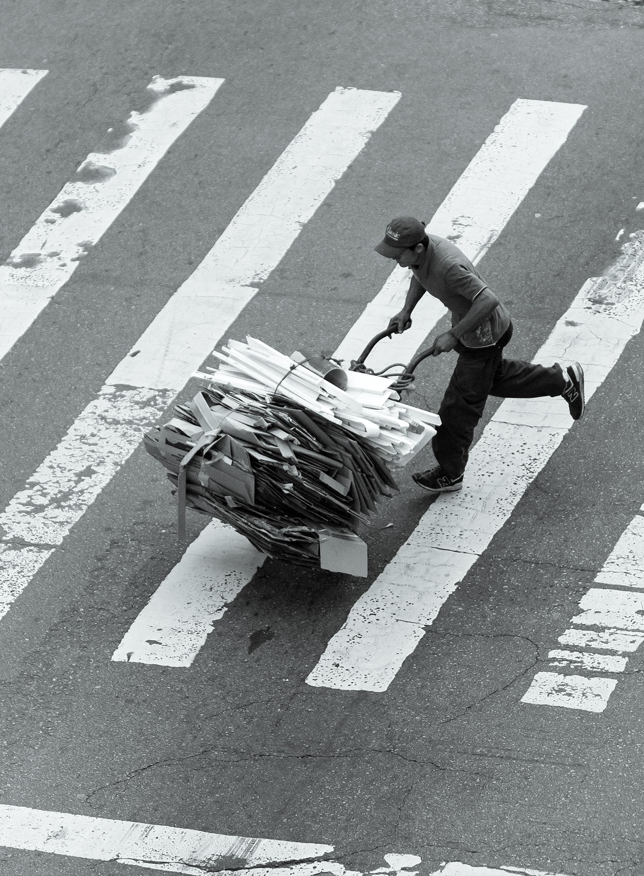 Recycler Crossing Street